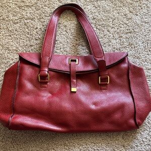 Adrienne Vittadini Red Leather Shoulder Bag